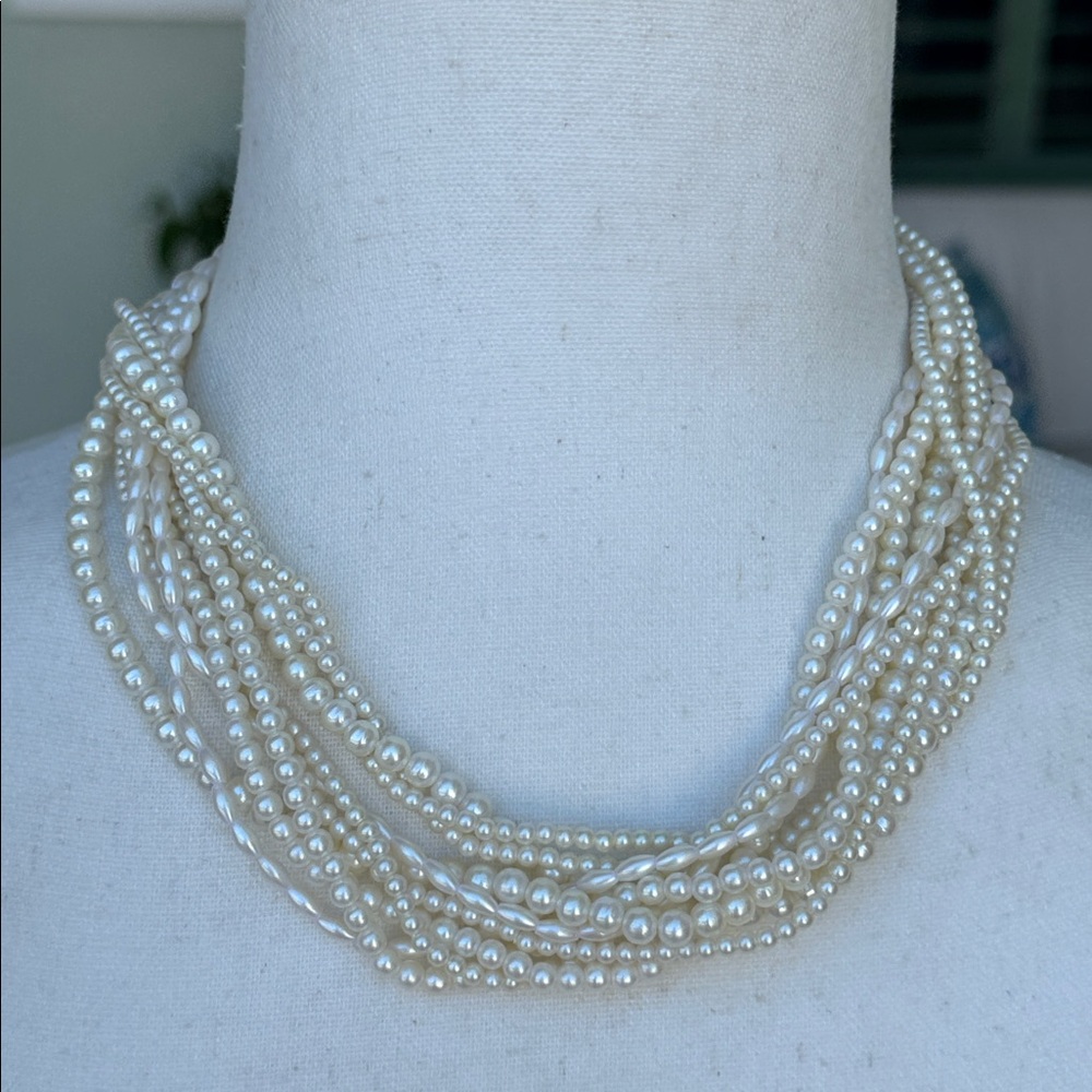 Vintage Marvella multi strand  faux pearl necklace